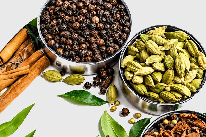 Assorted organic spices